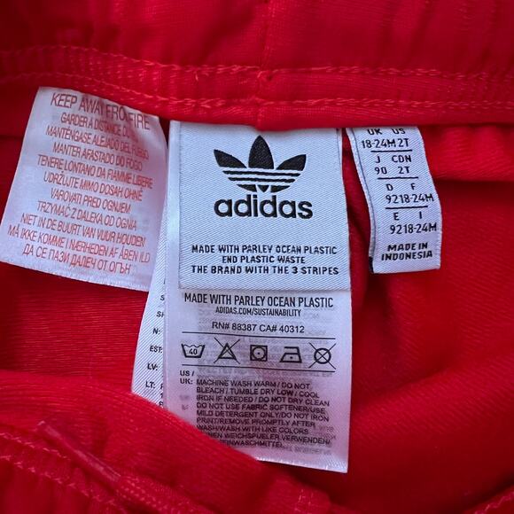 NWT Adidas Little Kid Toddler Red Two Piece Jacket & Pant Track Suit Set Size 2T - Picture 7 of 7